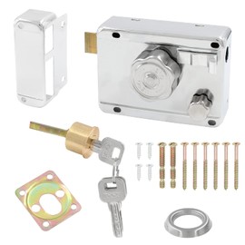LDEXIN Home Safety Vertical Keyway Cylinder Deadbolt Rim Lock Set Exterior Door Gate Lock Anti-Theft Door Locks for Right Opened