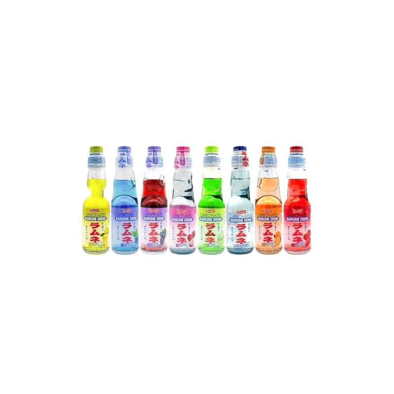 Ramune Japanese Soda, Variety Pack – 8 Flavors in Sprout
