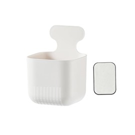 MORNITE 2 Pcs Magnetic Cup, Magnetic Locker Storage Pen Holder Organizer for Fridge Laundry, Basket for Board Desks, White