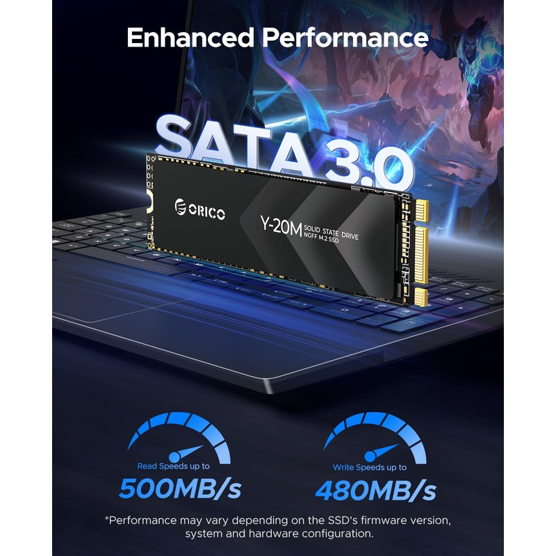 ORICO M.2 2280 SATA SSD, 512GB Internal M.2 SSD with