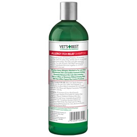 Vet's Best Allergy Itch Relief Dog Shampoo, Oatmeal Dog Shampoo for Itchy Skin, Cleans and Relieves Discomfort from Seasonal Allergies, Anti Itch Dog Shampoo, 16 Oz