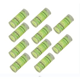Hegebeck 10Pcs Small Cylindrical Bubble Spirit Level Vials, 8×20 mm/0.3×0.8 inch PMMA Frame Mural Hanging Measuring Instruments Layout Tools