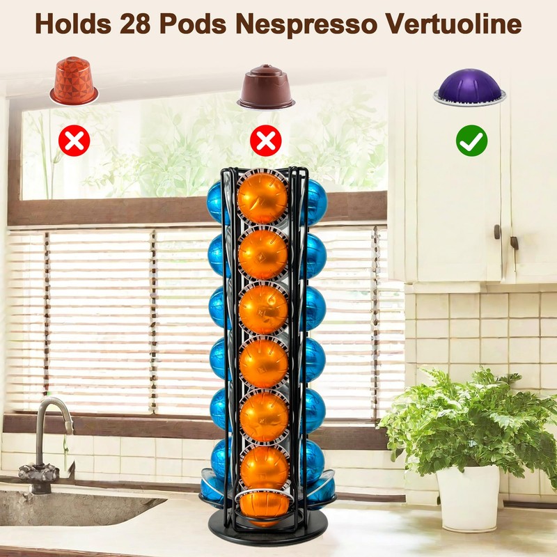 Worbic Coffee Pod Holder Compatible With 28 Nespresso Vertuo Pods,