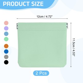 sourcing map 2Pcs Coin Purse for Women, Leather Small Organizer Pouch, Portable Mini Storage Makeup Bag for Purse, Green (5"x5")