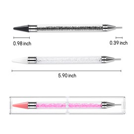 3 Pcs Rhinestone Picker Dotting Pen - Dual-Ended Rhinestone Picker Tool, Acrylic Handle Rhinestones Applicator, Diamond Painting Pen, DIY Nail Art Tool for Gems Crystals Studs Beads