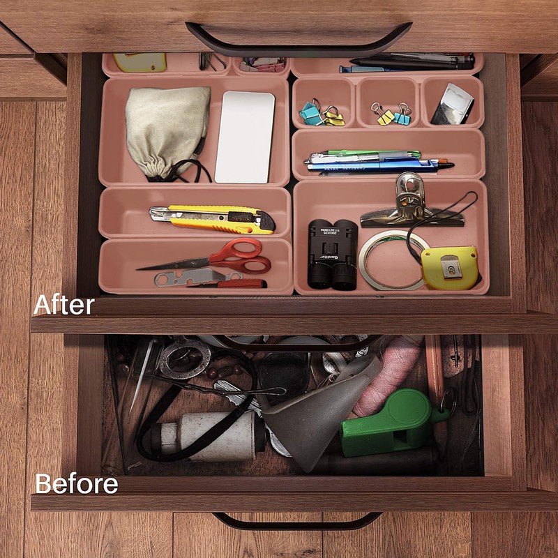 8 Pieces Drawer Organiser, Oganizer Storage Box for Home, Washable
