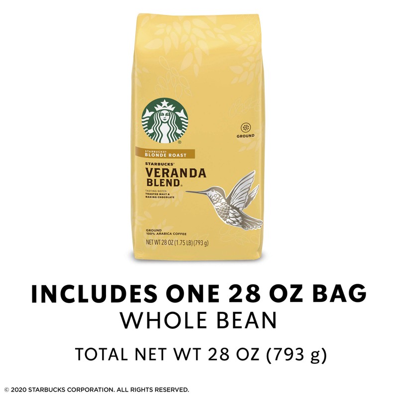 Starbucks Blonde Roast Ground Coffee — Veranda Blend — 100%