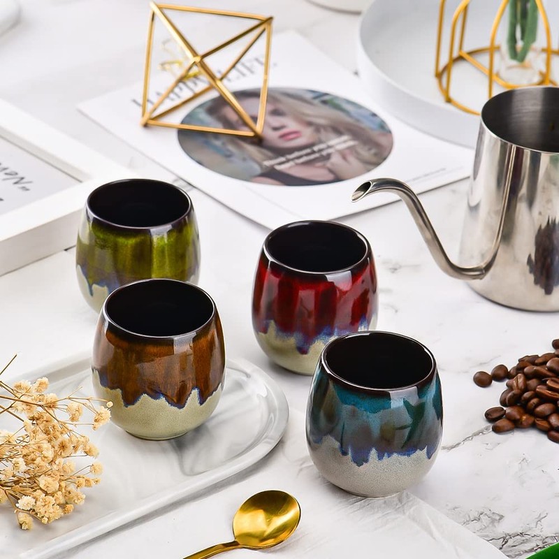 2.7 oz (80 ml) Ceramic Espresso Cups Set of 2