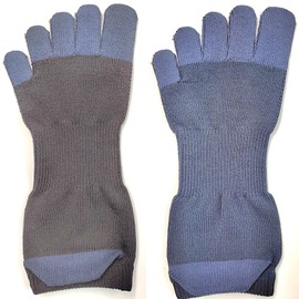 GROWGEAR 5 Toe Socks, 3 Pairs Ankle Length, L/3 Colors, Non-Slip, Made in Japan, Odor Resistant, Quick Drying, Five Toe Socks, Short Length, black/navy, L