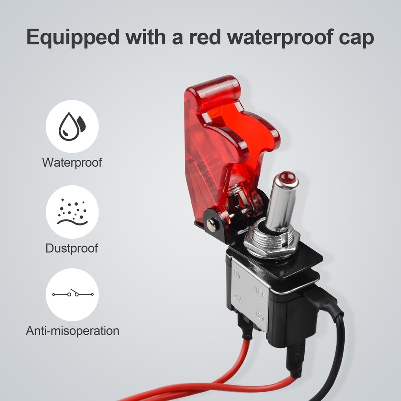 OELFFOW Pre-Wired Button Switch Rocker Switch Toggle Switch DC 20A/12V