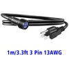 Outdoor Stage Lights Cable Wire,1m/3.3ft 3 Pin 13AWG 2.5mm2 Power