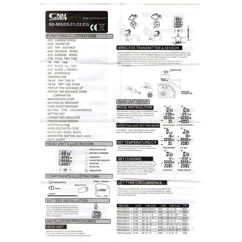 Bike Computer Wireless 28 Functions Waterproof LCD Cycling Computer Speed