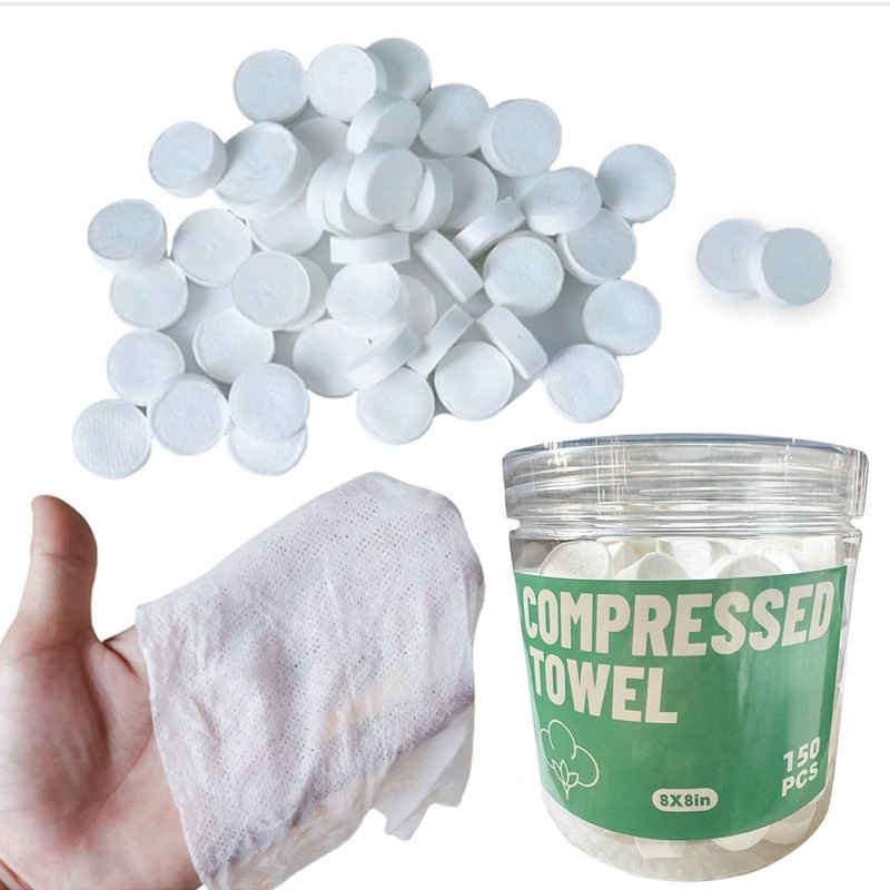 Disposable Face Cotton Coin Tissue - 150 PCS (8in×8in), Ideal