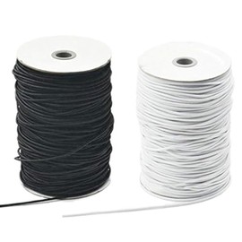 Bluemoona 140 Yards - 2.5mm Round Elastic Cords Sewing Beading Loops Leather Craft Lines White