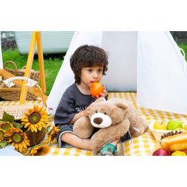 Niuniu Daddy 20" | 3.3 Pound Weighted Bear Stuffed Animals for Adults Kids, Giant Large Teddy Bear Plush Toy, Cute Brown Bear Body Pillow with Soft Fur & Body for Gift Christmas Birthday Holidays