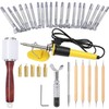 KIDENEI 36 PCS Leather Craft Set with Leather Pyrography Pen,