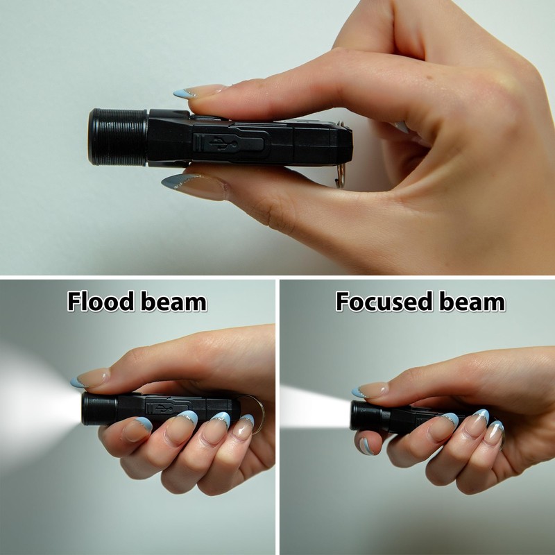 Keyring Torch Zoomable 380 Lumen LED Small Torch, EDC Mini