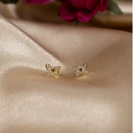 Carissima Gold Women's 9 ct Yellow Gold Butterfly Stud Earrings