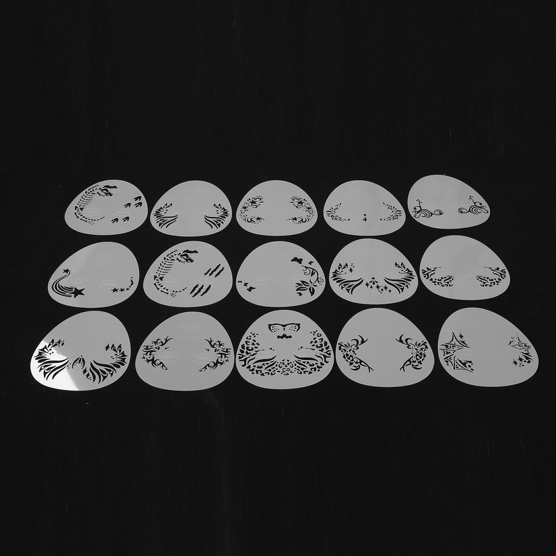 15 Pcs Face Paint Stencils Set PP Reusable Temporary Face