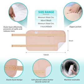 Castor Oil Pack Wrap, Reusable Organic Castor Oil Pack Kit, Castor Oil Pack Wrap for Liver Detox with Adjustable Elastic Strap, Machine Washable Anti Oil Leak (Brown), 1.0 Fl Oz, 2 Item