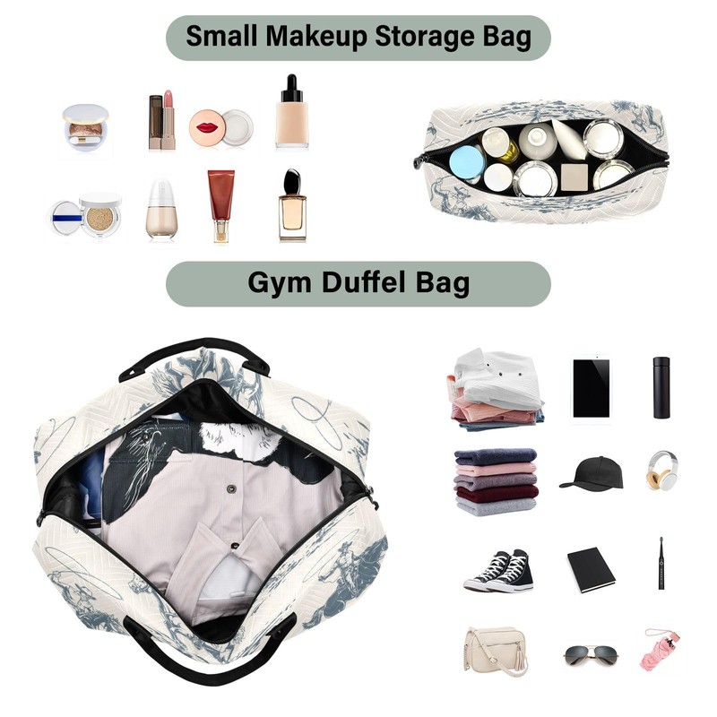 CEBUGI Man Cowboy Quilted Duffle Bag for Women Large Carry