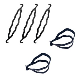 6 PCS Hair Bun Maker Magic Hair Styling Styler Twist Ring Former Shaper French Twist Holder Donut Bun Maker Shaper Magic Twist Hairpin Lazy Curler Styler Hair Curler for Women Girls(Black)