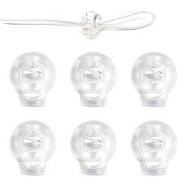 6 Pcs Plastic Cord Lock Stopper End Spring Stop Toggle Fastener Rope End Small Single Hole Trouser Drawstring Toggle Stopper Rope Laces Cord Anchor for Drawstring Clothing Shoelace Bag Camping, Clear