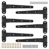 6 Pack Heavy Duty Strap Gate Hinges, 12inch T Strap