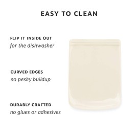 W&P Stand Porter Bolsa de almacenamiento de alimentos 100% silicona reutilizable | 50 onzas plana | cocinar, almacenar o congelar | Fácil de limpiar, apto para lavavajillas