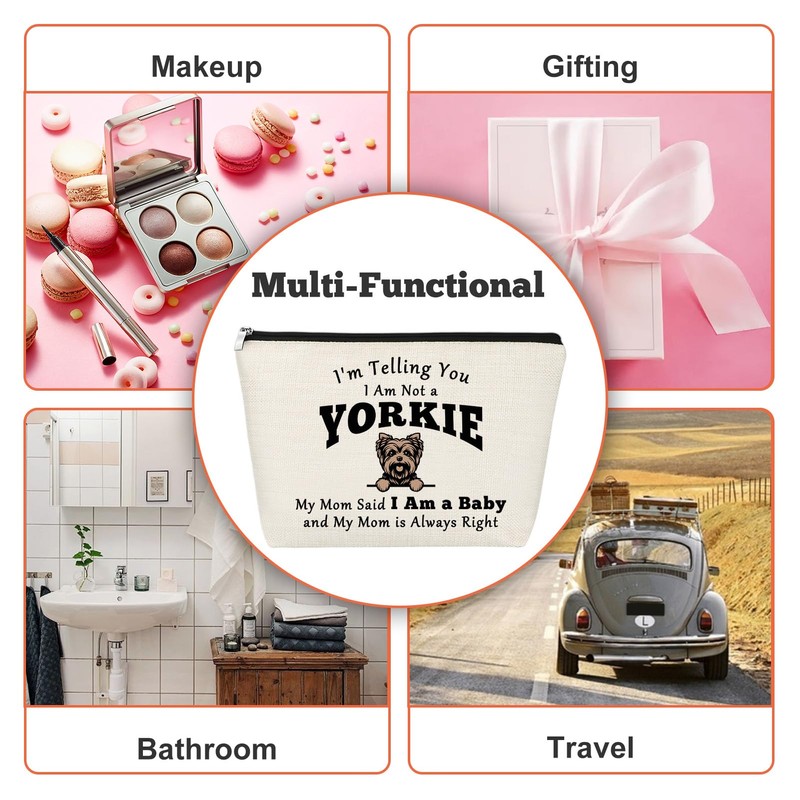 Gfhzdmf Yorkie Gifts for Women Makeup Bag Yorkshire Terrier Dog