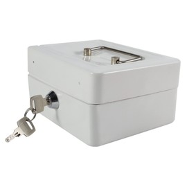 Safe and Lock Box, Mini Small Safes with Black Safe Box, Lockable Cash Money Coin Safe Security Box Household (White)