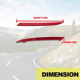 Aegena for Mustang Red Rear Bumper Reflector Side Marker Lights Lens Trim OEM Type for 2018 + Ford Mustang