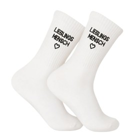 slothbyte Lieblingsmensch Gift Socks 36-42 - Gifts for Girlfriend, Partner, Mum & Dad - Birthday, Valentine's Day, Christmas - The Perfect Gift for Your Favourite Person, black 1