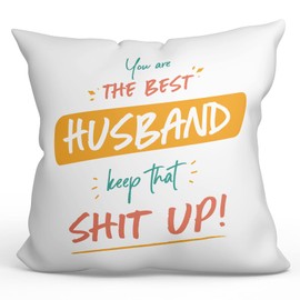MUGFFINS HUSBAND Cushion Padding included - in English - You are the best, keep that - Funny gift - Pillow: cover and filling 15.7x15.7 inches