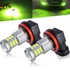 KISLED Super Bright 3000lm H8 H11 LED Fog Lights Bulbs DRL High Power 3030 Chips with Projector Lens Replacement for Cars Trucks, Lemon Green