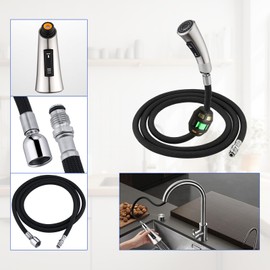 K-1219935-BC/K-1304674-BC Hose Kit for Kohler Pull Down Hose Replacement, 68 Inches Pull-Out Kitchen Faucet Hose Replacemnet Part, Spray Hose Replacement Hose Kit (Brushed Nickel)