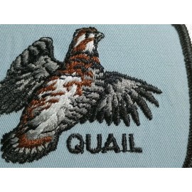 Voyager Quail Embroidered Patch NEW Vintage Voyager hunting ruffed bird Bobwhite Wood