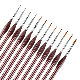 EMNIMQ Detail Brush Set 12pcs,Fine Tip Paint Brushes,Artist Miniature Paint Brushes,Model Painting Brushes Miniature for Miniature Figure,Model Painting,Fine Detailing,Art Painting