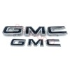 GMC 2pcs Set Front Rear Chrome Black GMC Emblems Fit