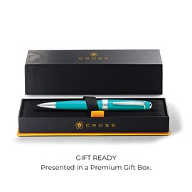 CROSS Bailey Light Polished Teal Resin Ballpoint Pen - Refillable Medium Ball Pen, Glossy Teal