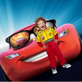 Cosplay - Disfraz de Piloto Carreras - Traje Rojo con Amarillo - Disfraces para Niños y Niñas (4 Años)