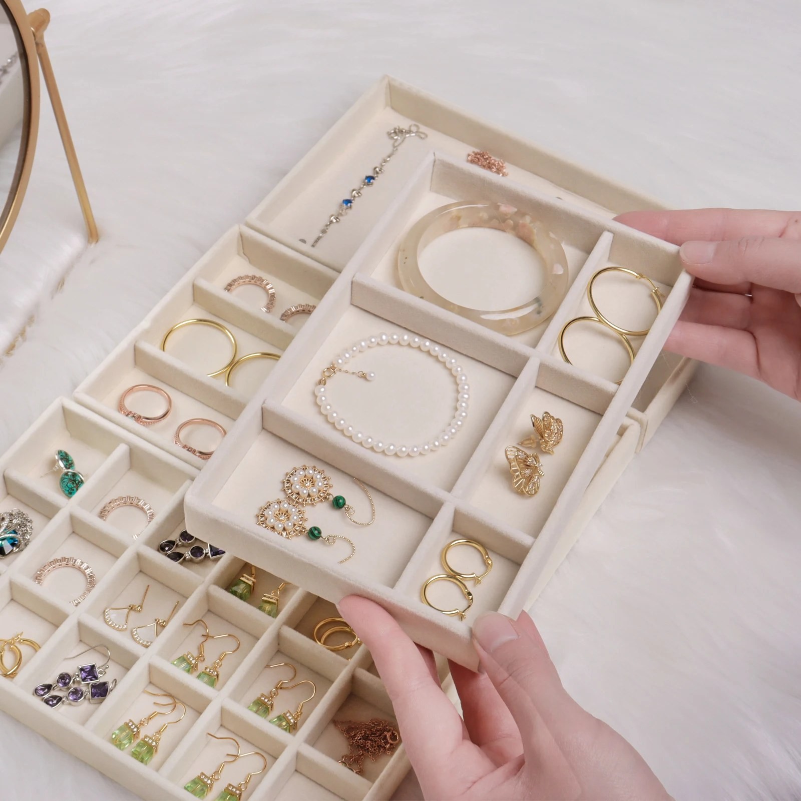 velvet jewelry display tray