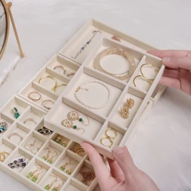 Velvet Jewelry Display Tray – Velvet Jewelry Box Display Tray Drawer Storage Jewellery Holder For Ri, Storage Organizer