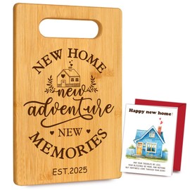 2025 Housewarming Gifts for Friends, Realtor Closing Thoughtful Gifts for Home Buyers with Bamboo Cutting Board, New Apartment First Home Gifts for Neighbor Women - New Home New Adventure New Memories