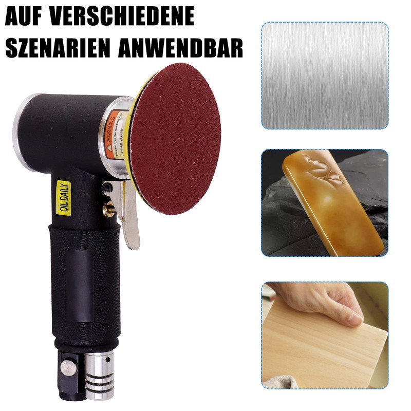 Mini Air Sander,Random Orbital Air Sander Kit,Mini Pneumatic Sander for