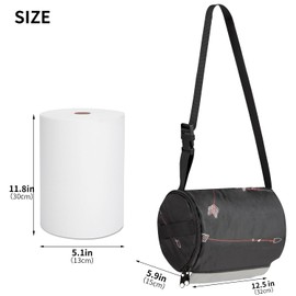 YUJHON Hanging Camping Toilet Paper Holder Kitchen Waterproof Paper Towel Holder Organizer Bathroom Toilet Paper Protector from Cats Outdoor Travel Portable Roll Paper Storage Bag(Long Black Pattern)