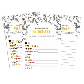 Inkdotpot Pack of 50, Girl Boy Baby Shower Party Collection, Pictionary Baby Shower Party Games, Activities, Decorations, Bird Theme Party Supplies