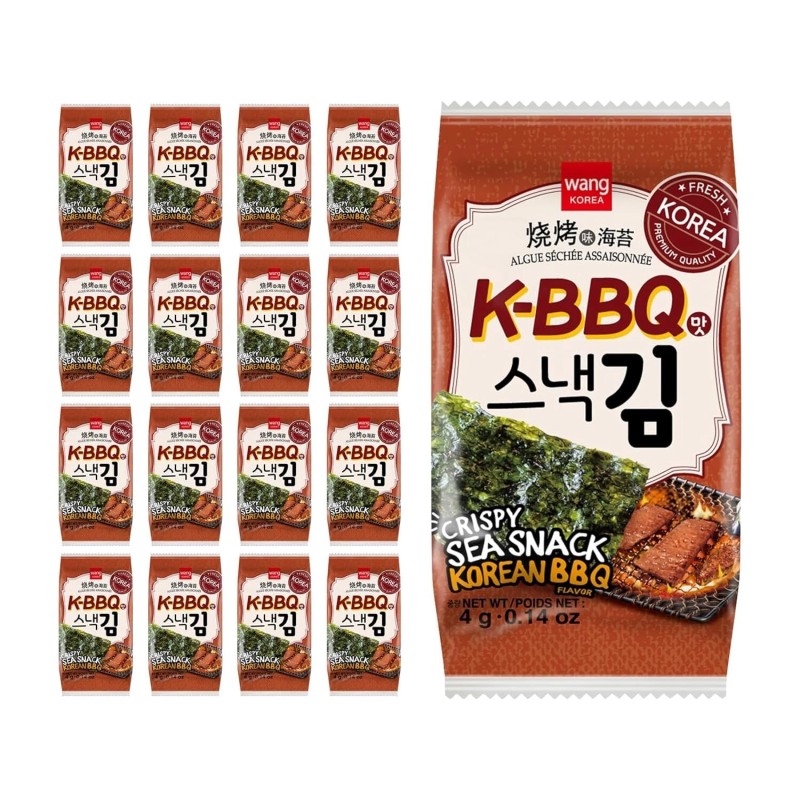 Wang Roasted Seaweed Snack, Wang Korea K-bbq Flavored, Keto-friendly, Pack