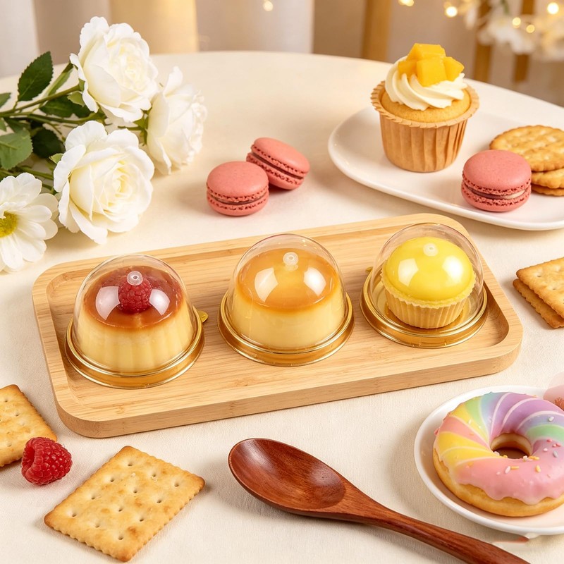 50 Pack 2 Inches Golden Mini Dessert Containers with See