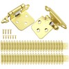 Gold Cabinet Door Hinges 1/2 Inch Overlay (Variable),50 Pack 25